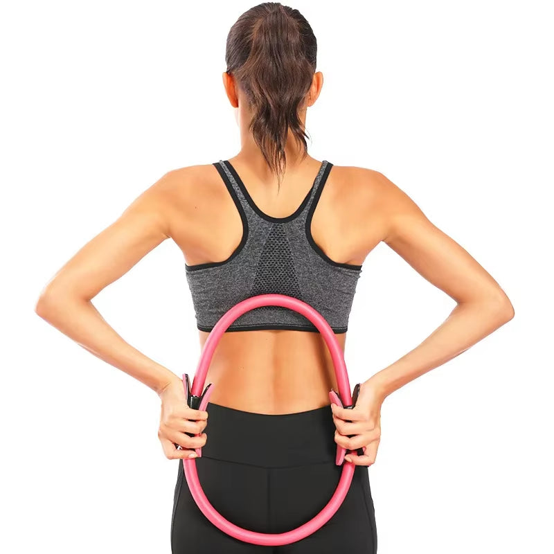 38Cm Yoga Fitness Pilates Ring Women Girls Circle Magic Dual Exercise Home Gym Workout Sports Lose Weight Body Resistance 6Color
